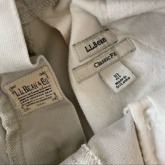 LL Bean Stone Classic Fit Knit Waist Pants 10P Petite - Picture 4 of 9